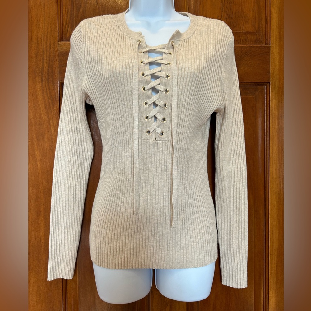 NWOT INC International Concepts Women’s Lace Up Sweater M